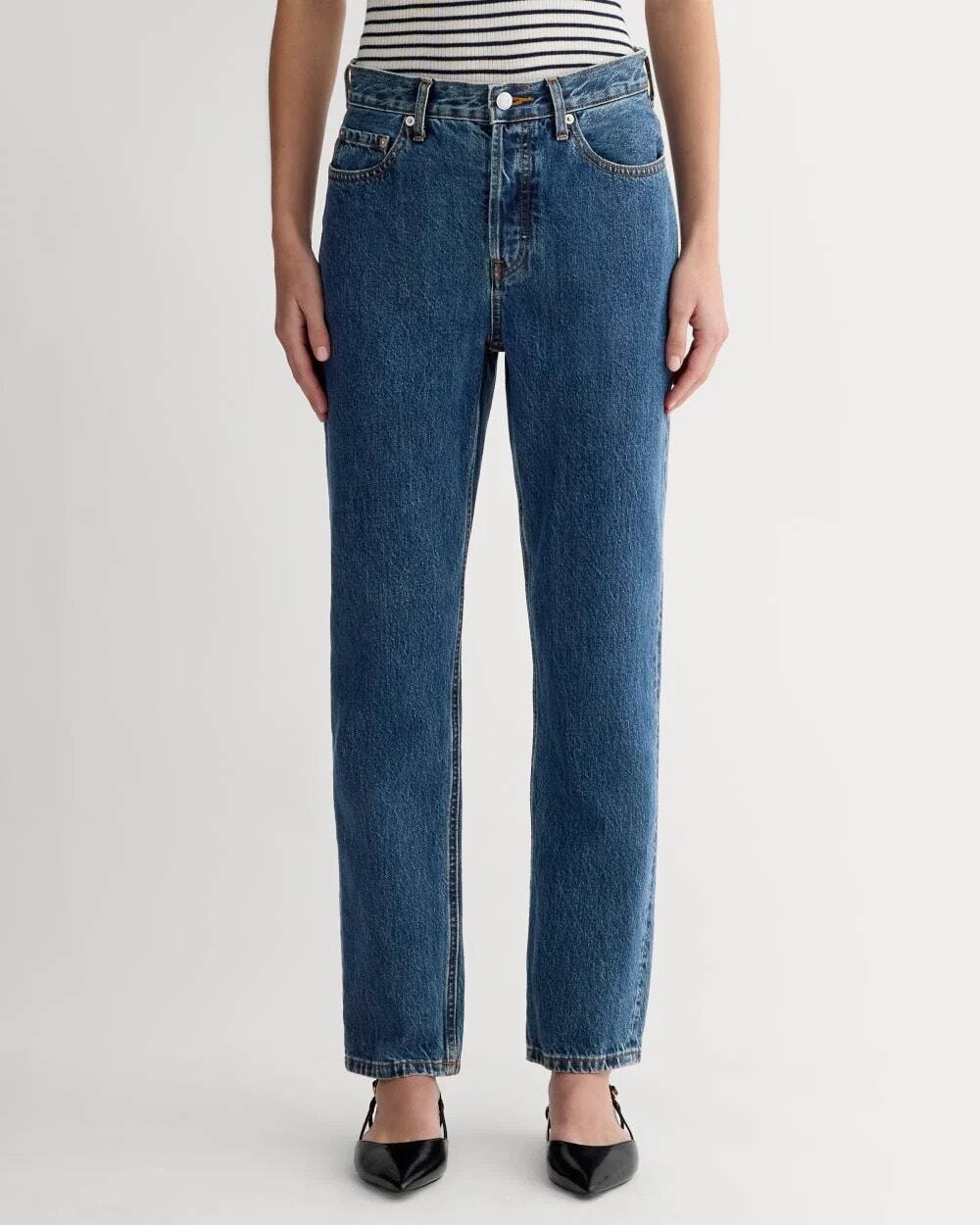 Everlane 90s Cheeky Jeans Organic Cotton Straight Leg Blue Denim Size 28